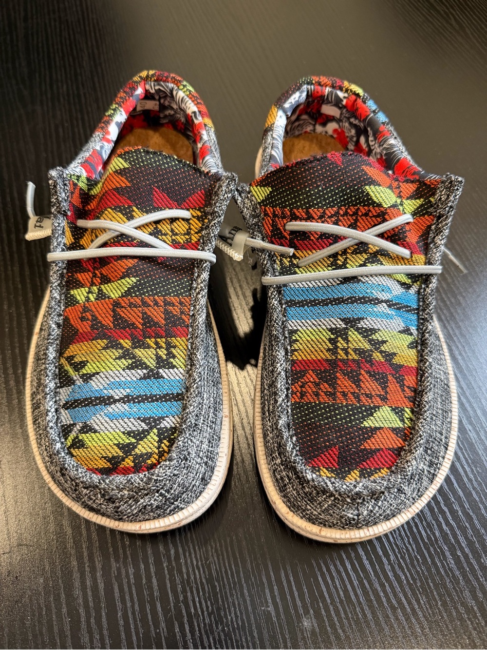 Kids Casual Slip-On Shoes with Multicolor Aztec Print